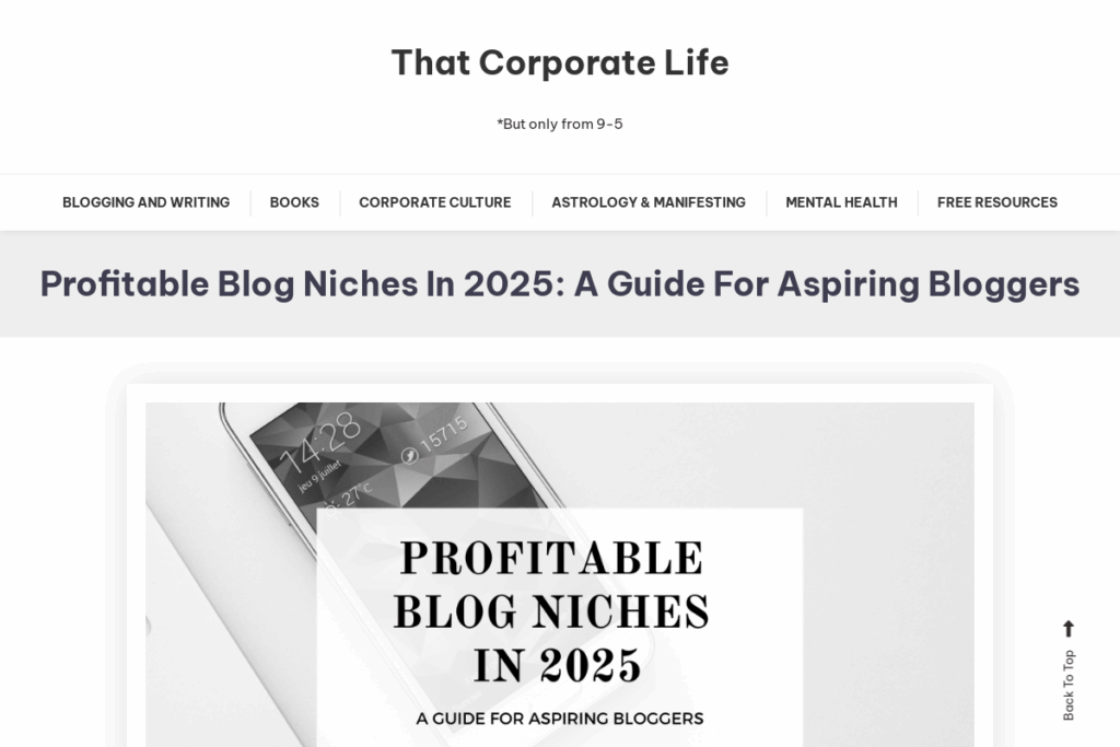 Screenshot of thatcorporatelife.com