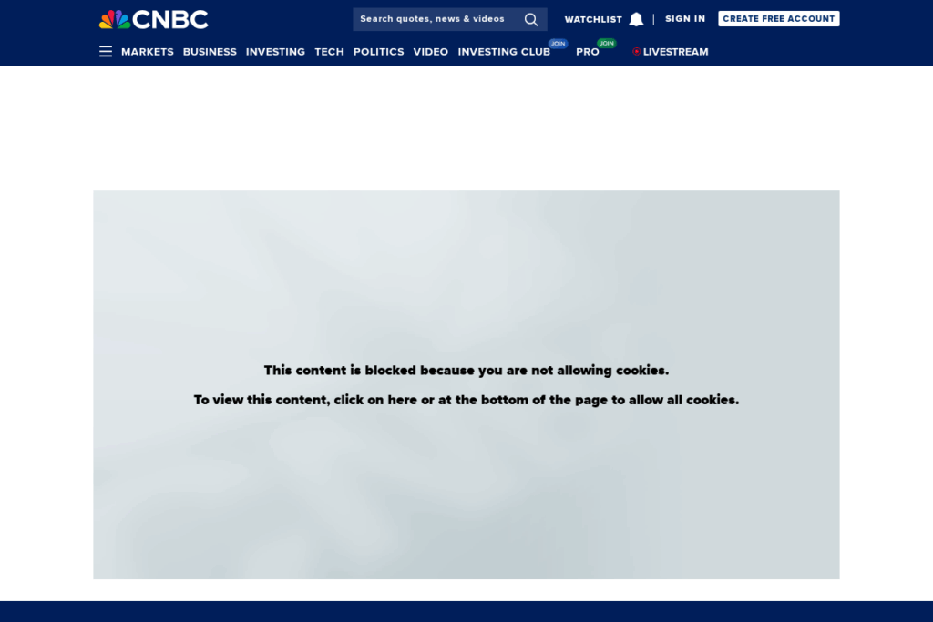 Screenshot of www.cnbc.com