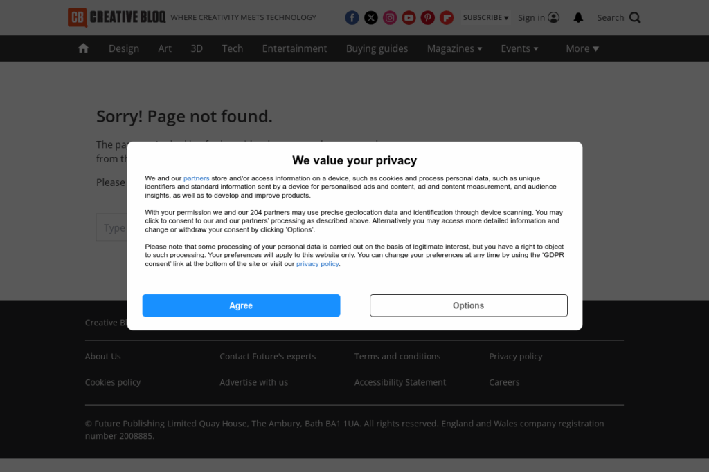 Screenshot of www.creativebloq.com