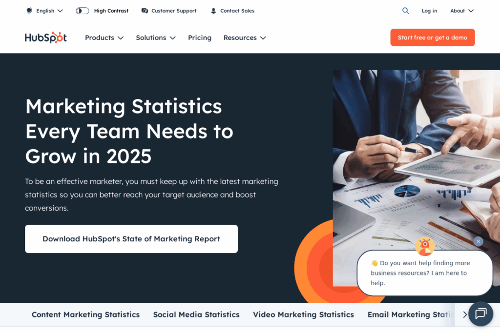 Screenshot of www.hubspot.com