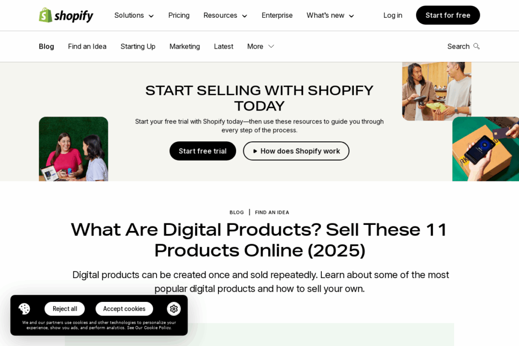 Screenshot of www.shopify.com