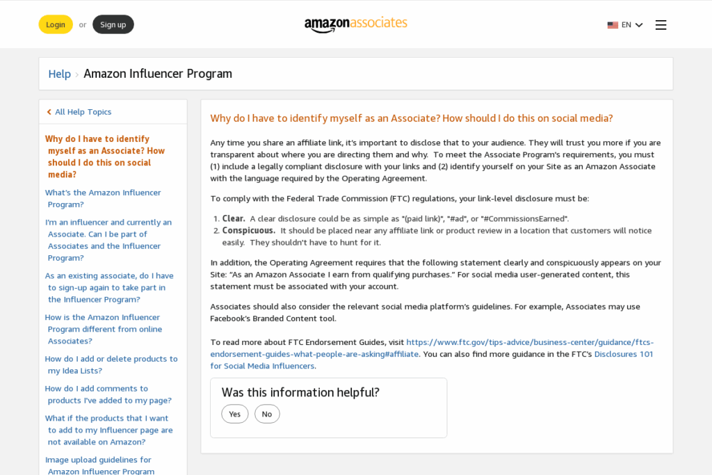 Screenshot of affiliate-program.amazon.com