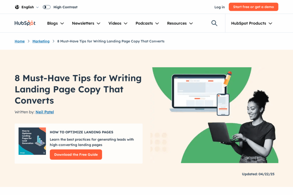 Screenshot of blog.hubspot.com