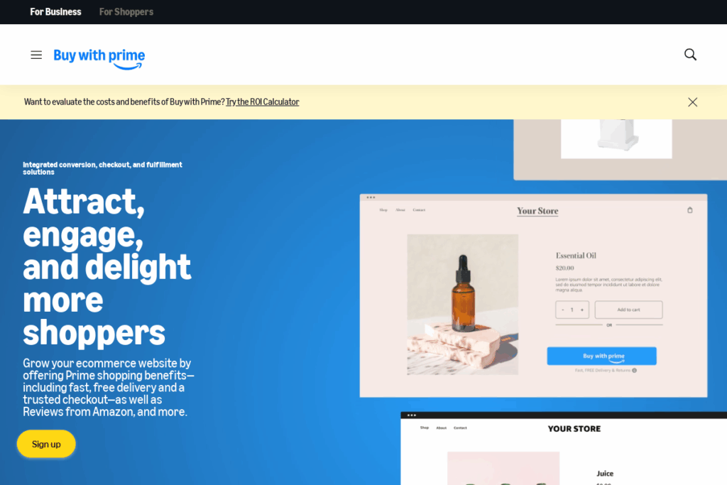 Screenshot of buywithprime.amazon.com