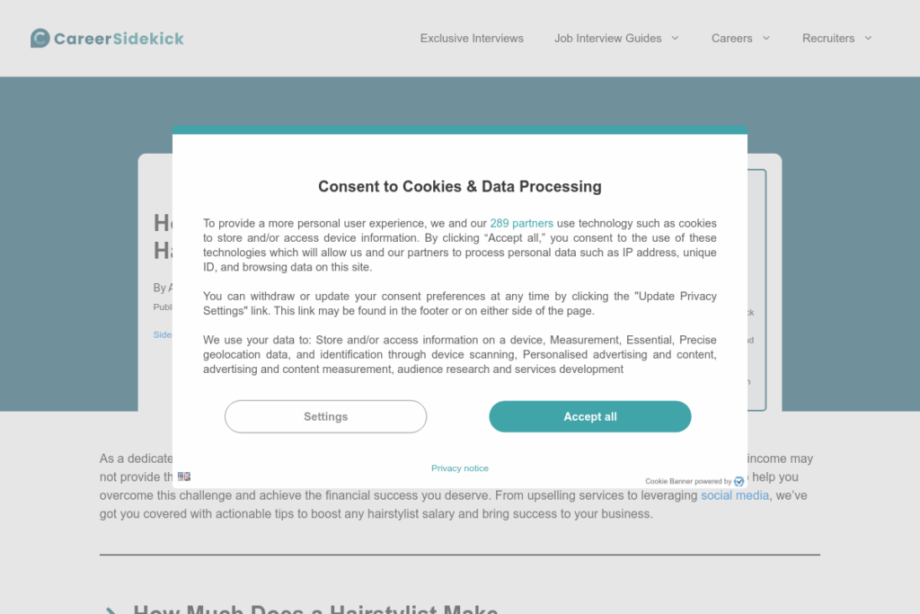 Screenshot of careersidekick.com