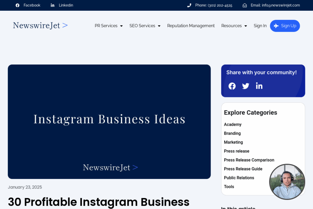Screenshot of newswirejet.com