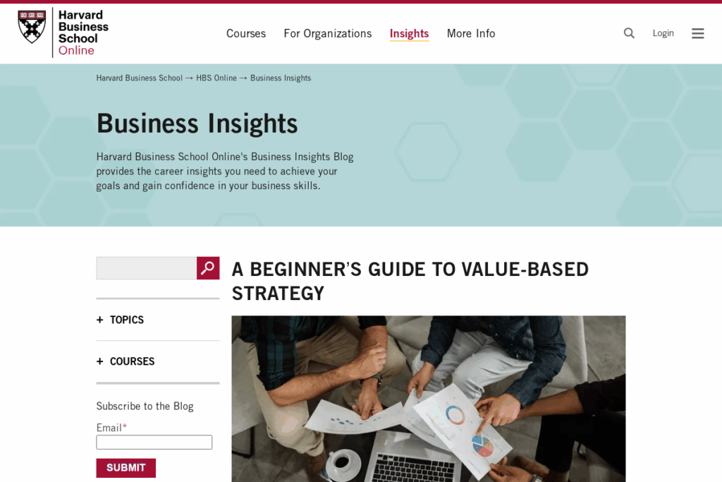 Screenshot of online.hbs.edu