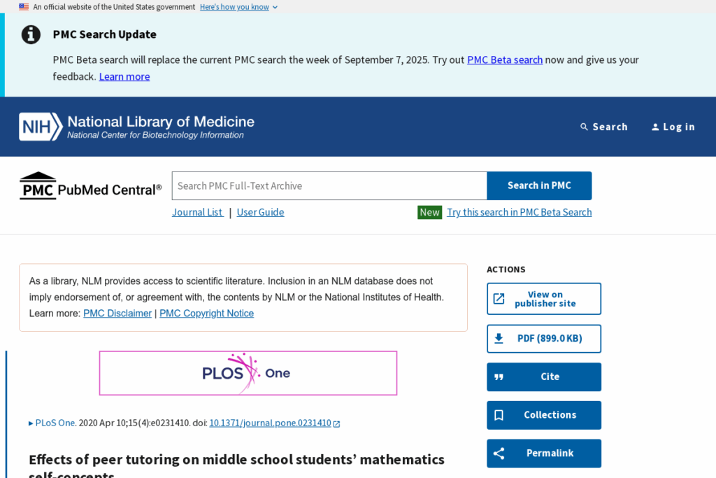 Screenshot of pmc.ncbi.nlm.nih.gov