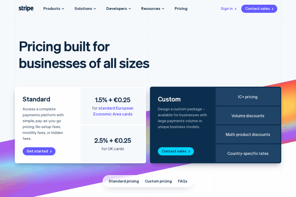 Screenshot of stripe.com