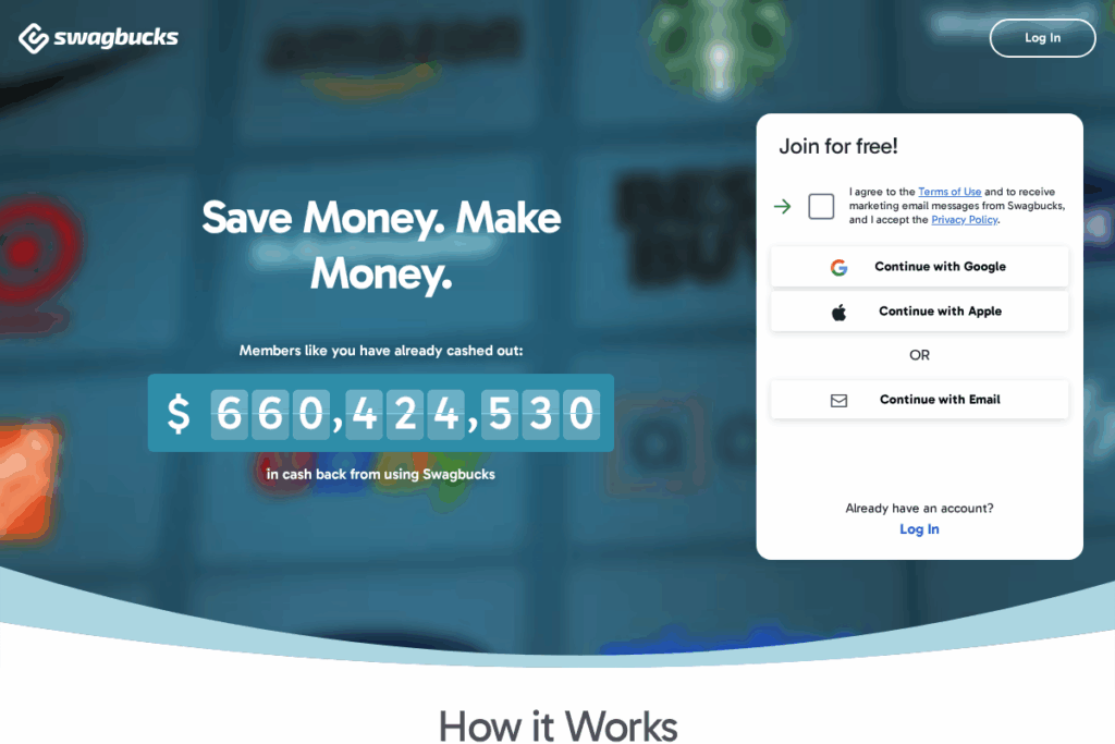 Screenshot of swagbucks.com