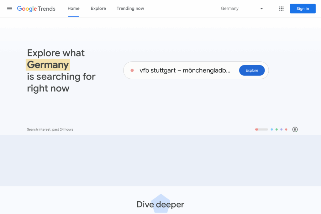 Screenshot of trends.google.com