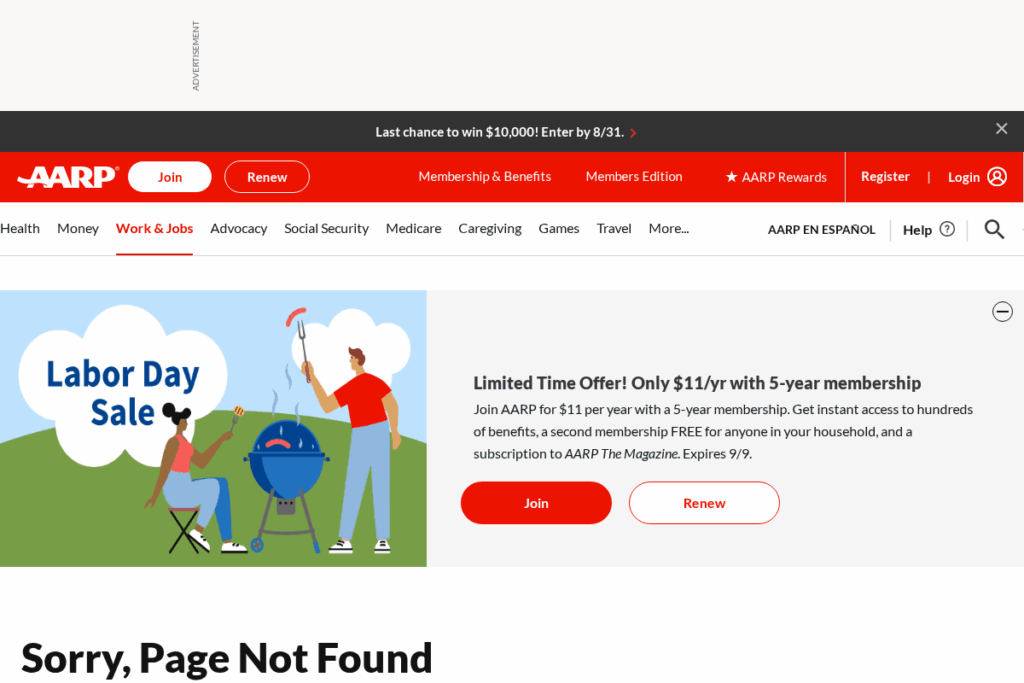 Screenshot of www.aarp.org