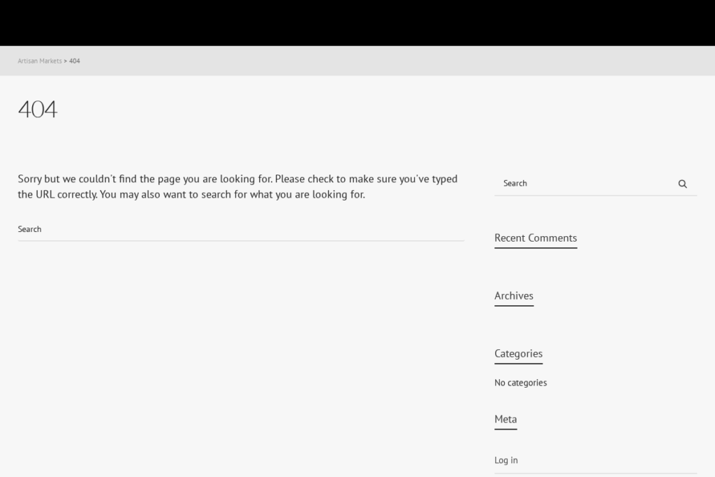 Screenshot of www.artisanmarkets.com