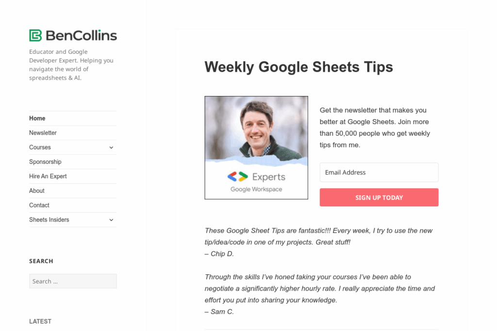 Screenshot of www.benlcollins.com