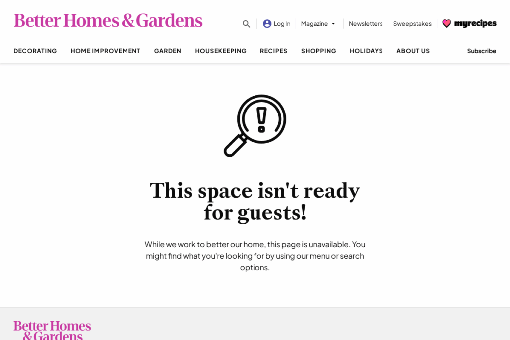 Screenshot of www.bhg.com