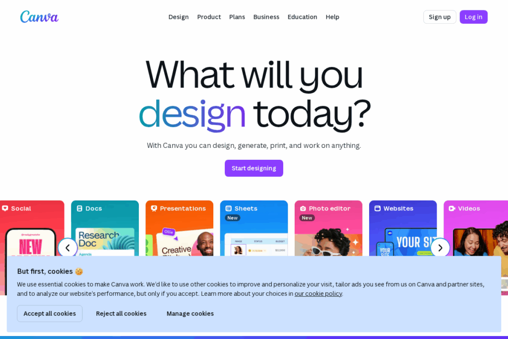 Screenshot of www.canva.com