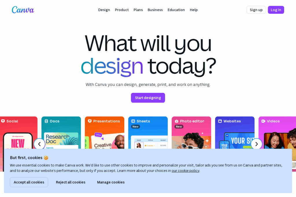 Screenshot of www.canva.com