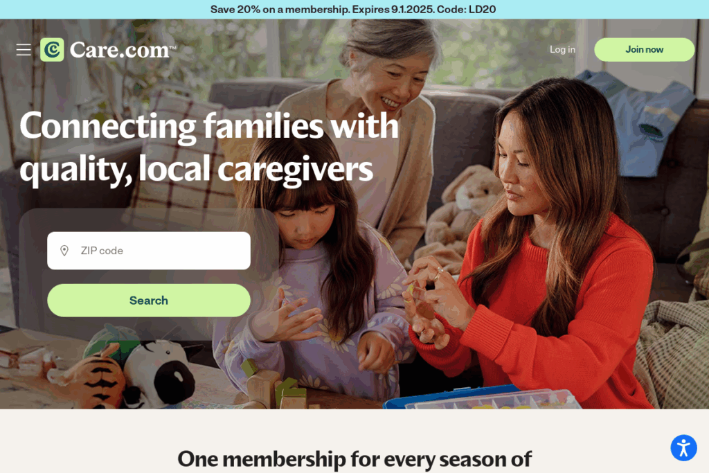 Screenshot of www.care.com