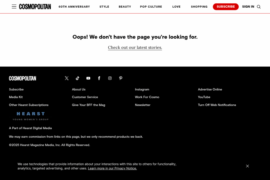 Screenshot of www.cosmopolitan.com