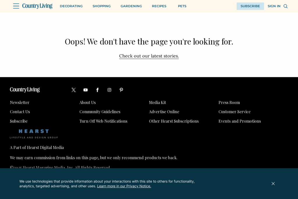 Screenshot of www.countryliving.com