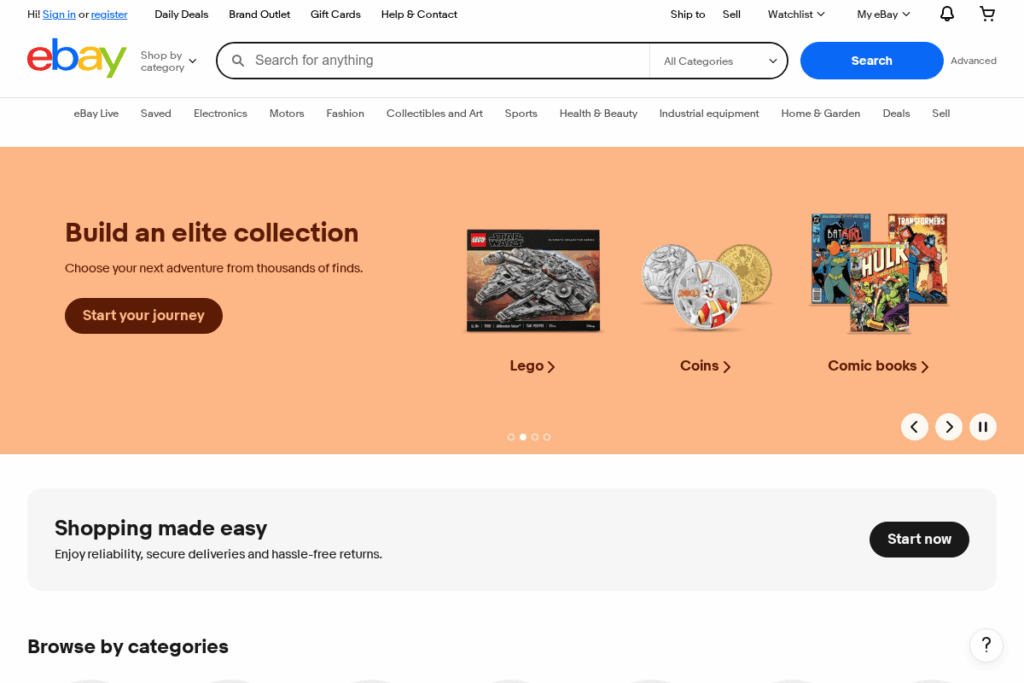 Screenshot of www.ebay.com