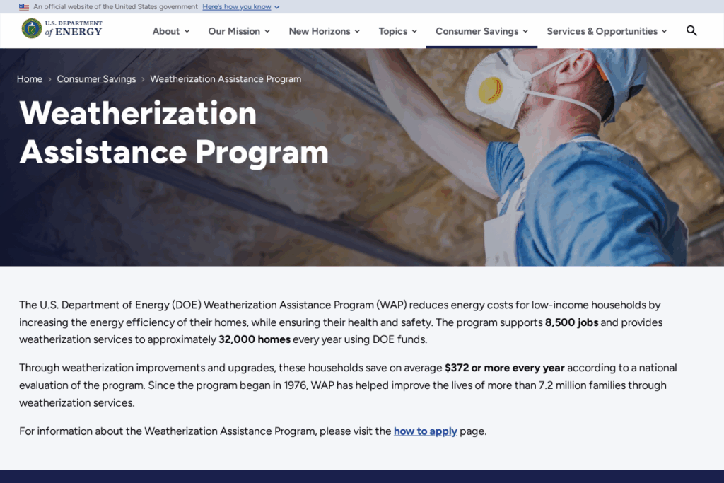 Screenshot of www.energy.gov