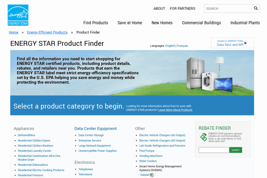 Screenshot of www.energystar.gov
