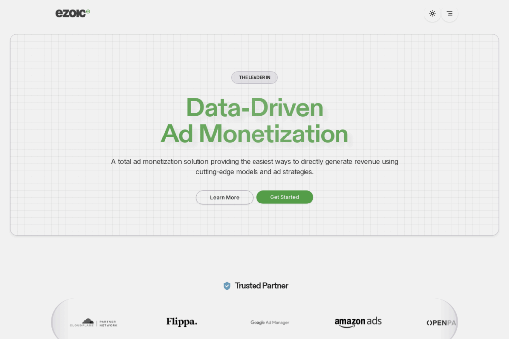 Screenshot of www.ezoic.com