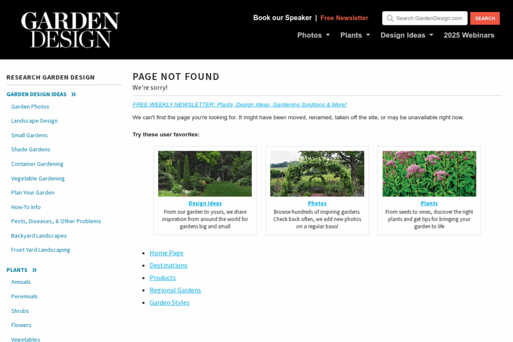 Screenshot of www.gardendesign.com