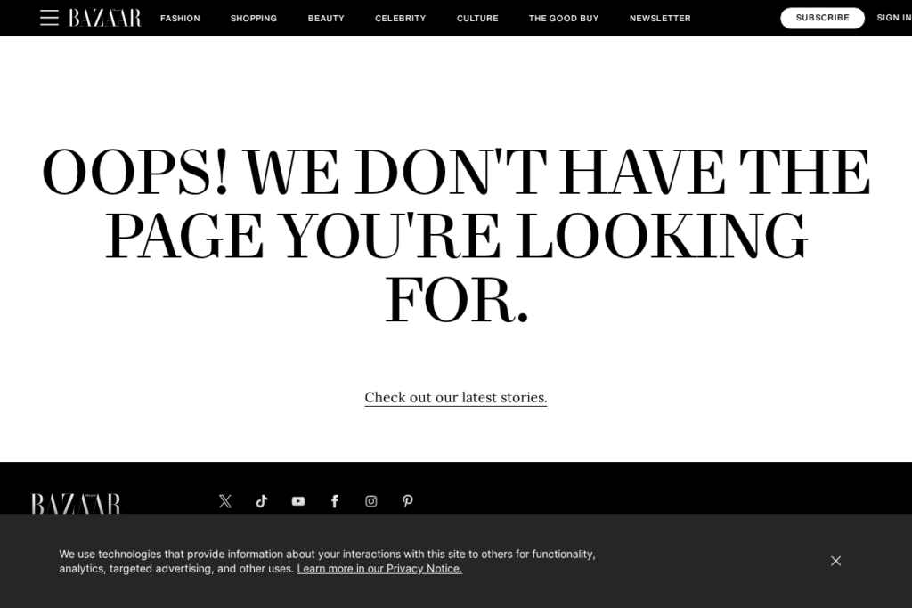 Screenshot of www.harpersbazaar.com