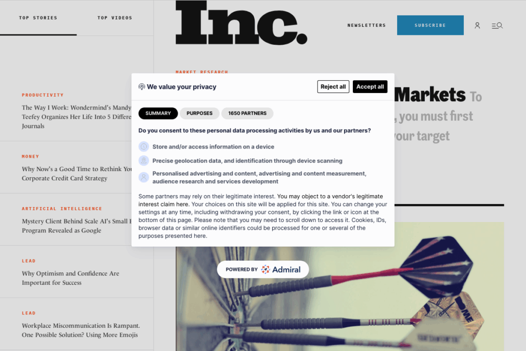 Screenshot of www.inc.com
