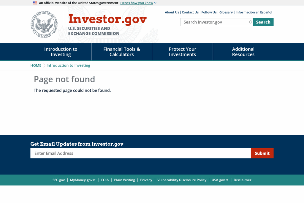 Screenshot of www.investor.gov