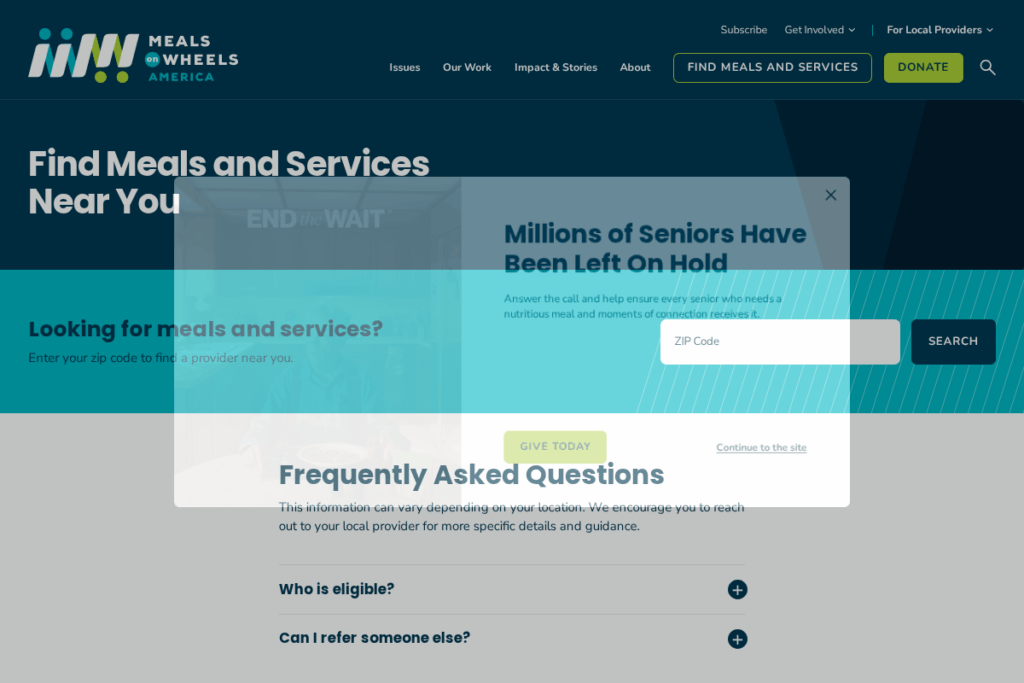 Screenshot of www.mealsonwheelsamerica.org