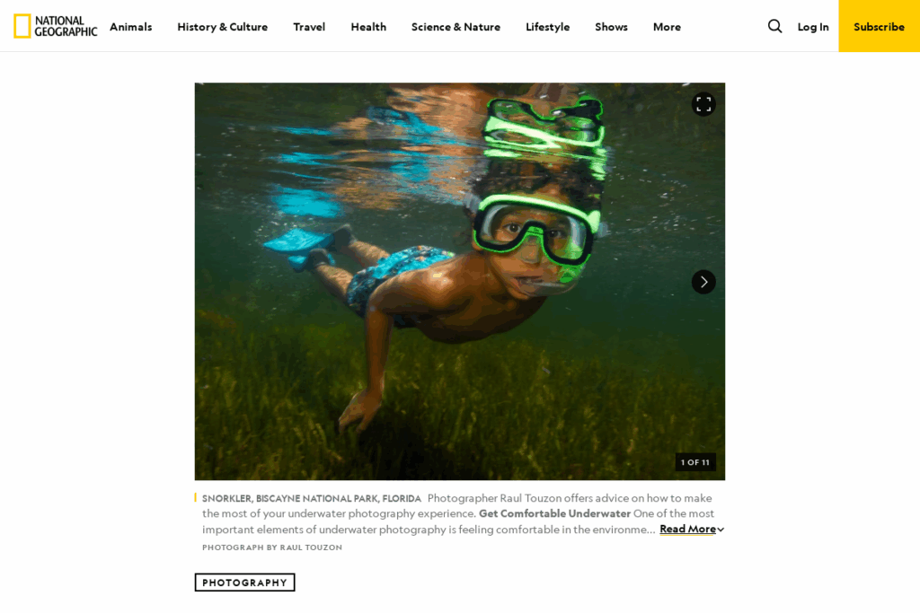 Screenshot of www.nationalgeographic.com