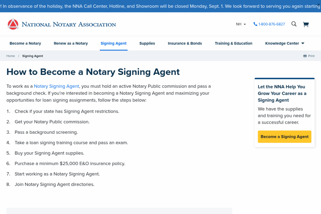 Screenshot of www.nationalnotary.org