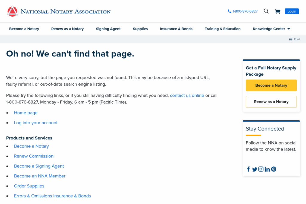 Screenshot of www.nationalnotary.org