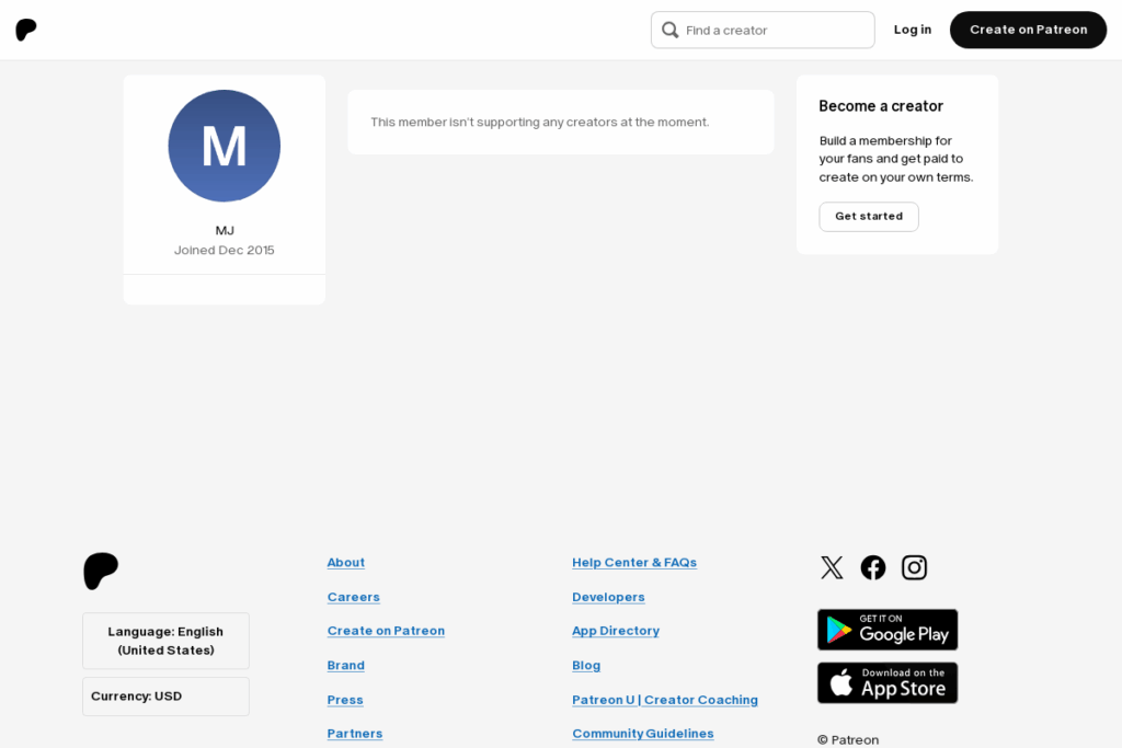 Screenshot of www.patreon.com