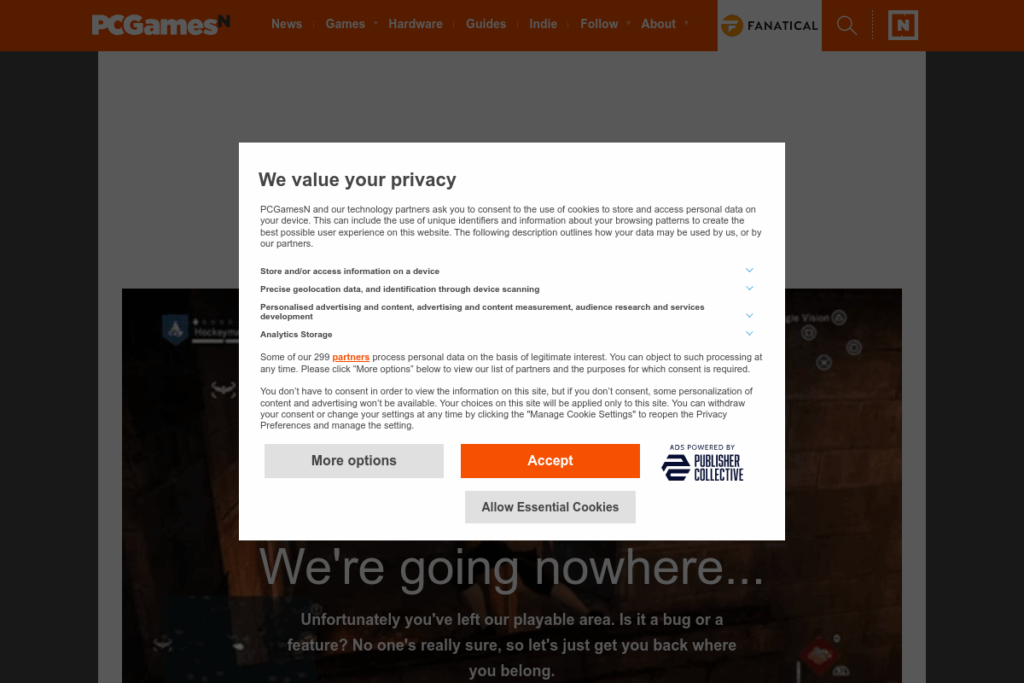 Screenshot of www.pcgamesn.com