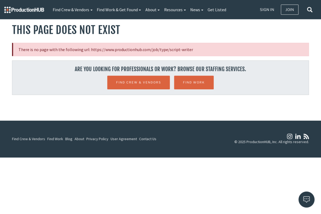 Screenshot of www.productionhub.com