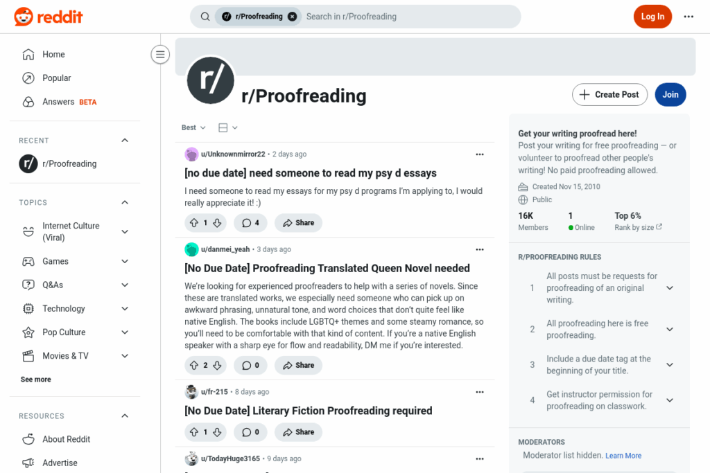 Screenshot of www.reddit.com