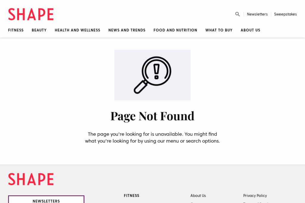 Screenshot of www.shape.com