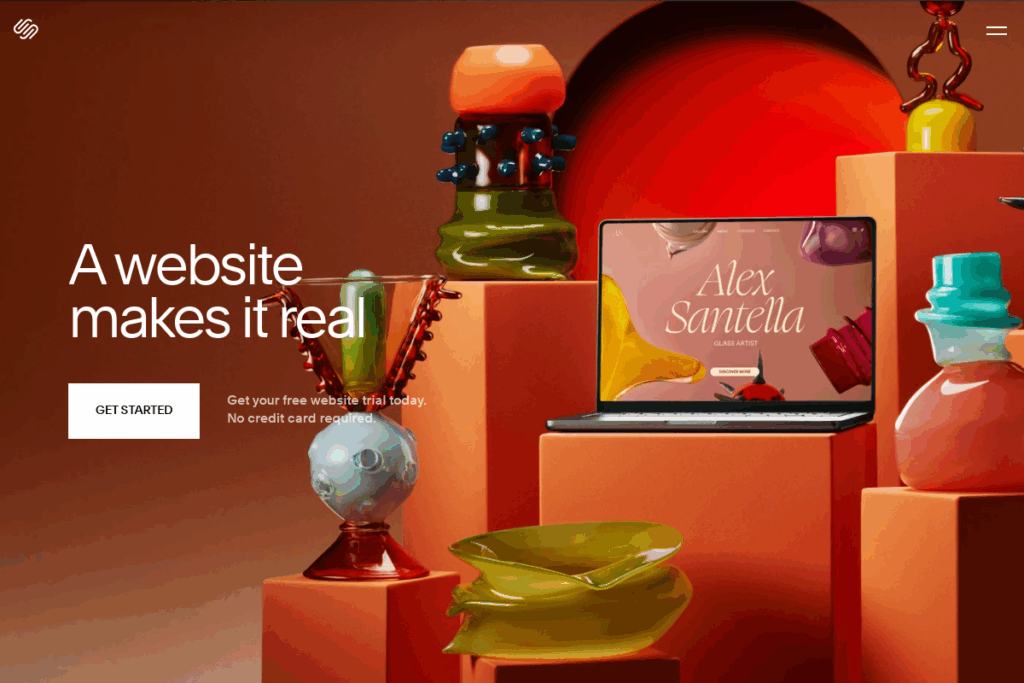 Screenshot of www.squarespace.com