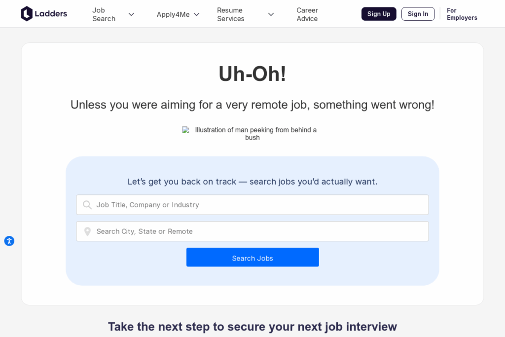 Screenshot of www.theladders.com