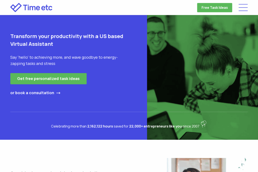 Screenshot of www.timeetc.com