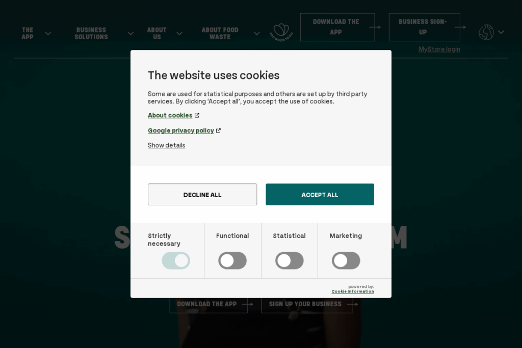 Screenshot of www.toogoodtogo.com