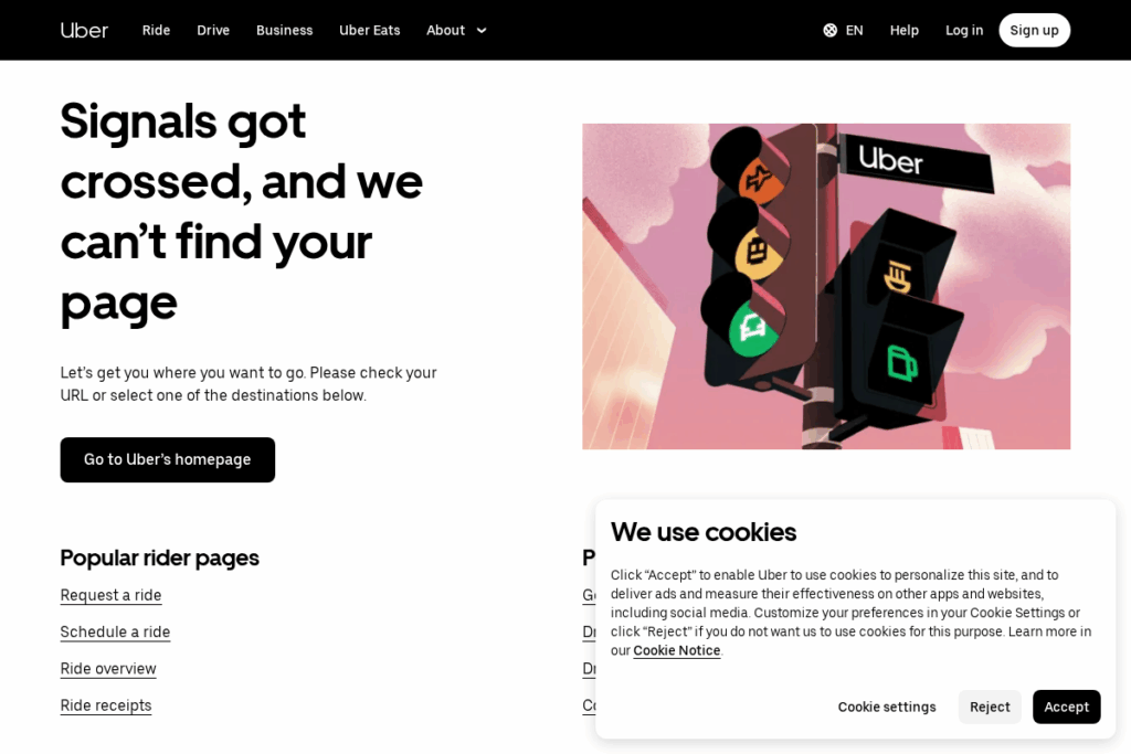 Screenshot of www.uber.com