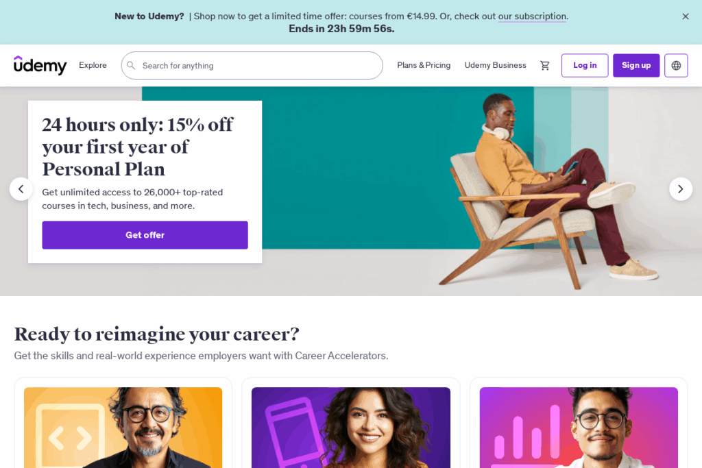 Screenshot of www.udemy.com