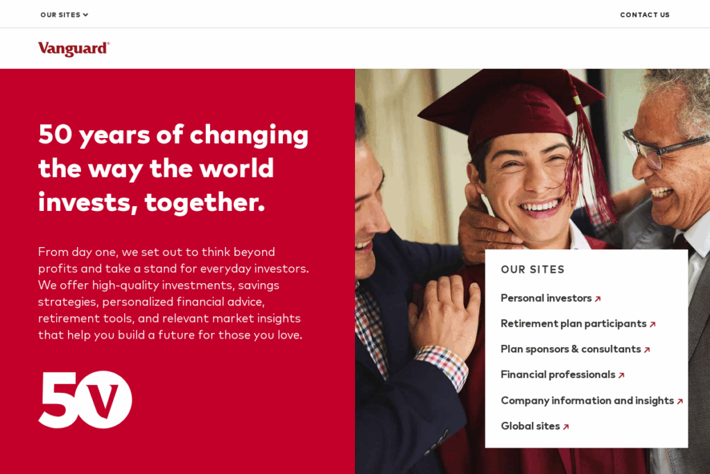Screenshot of www.vanguard.com