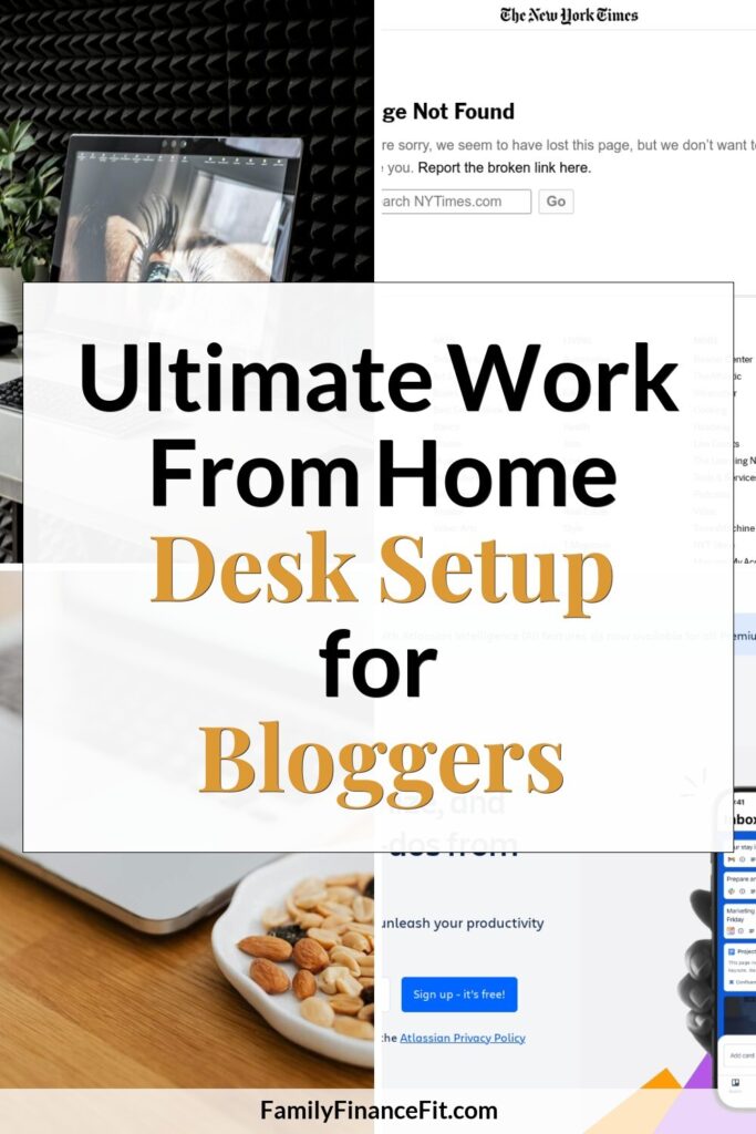 How to Create a Winning Work From Home Desk Setup for Blogging & Online Business Pinterest Pin Image