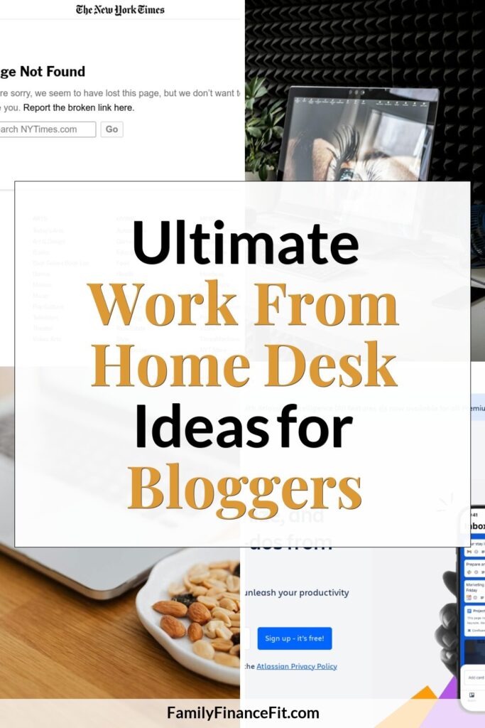How to Create a Winning Work From Home Desk Setup for Blogging & Online Business Pinterest Pin Image